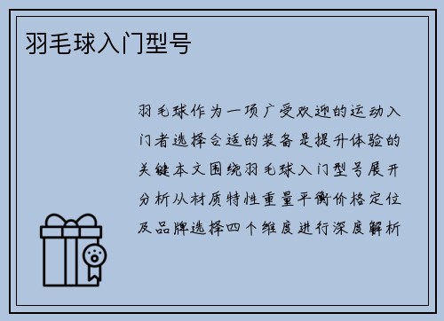 羽毛球入门型号